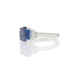 18KT White Gold Ceylon Sapphire and Diamond Ring