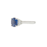 18KT White Gold Ceylon Sapphire and Diamond Ring