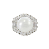 18KT White Gold 14MM South Sea Pearl and Diamond Ring