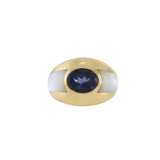 Vintage Mauboussin 18KT Yellow Gold Blue Iolite Dome Ring