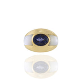 Vintage Mauboussin 18KT Yellow Gold Blue Iolite Dome Ring