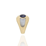 Vintage Mauboussin 18KT Yellow Gold Blue Iolite Dome Ring