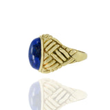 Vintage 1960's Retro 18KT Yellow Gold Lapis Lazuli Ring