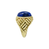 Vintage 1960's Retro 18KT Yellow Gold Lapis Lazuli Ring