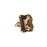 18KT Rose Gold Retro Era Smoky Topaz Cocktail Ring