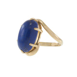 14KT Yellow Gold Lapis Lazuli Double Swirl Ring
