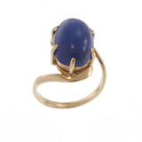14KT Yellow Gold Lapis Lazuli Double Swirl Ring