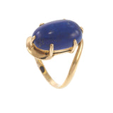 14KT Yellow Gold Lapis Lazuli Double Swirl Ring