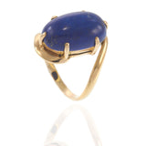14KT Yellow Gold Lapis Lazuli Double Swirl Ring