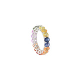 14KT White Gold Multi Color Sapphire Band