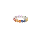 14KT White Gold Multi Color Sapphire Band