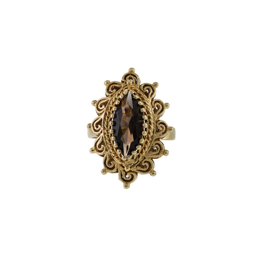 Retro Era 14KT Yellow Gold Smokey Topaz Ring