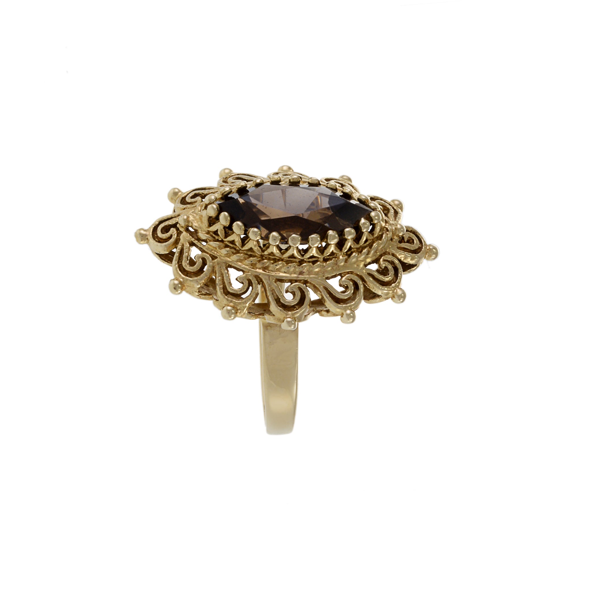 Retro Era 14KT Yellow Gold Smokey Topaz Ring