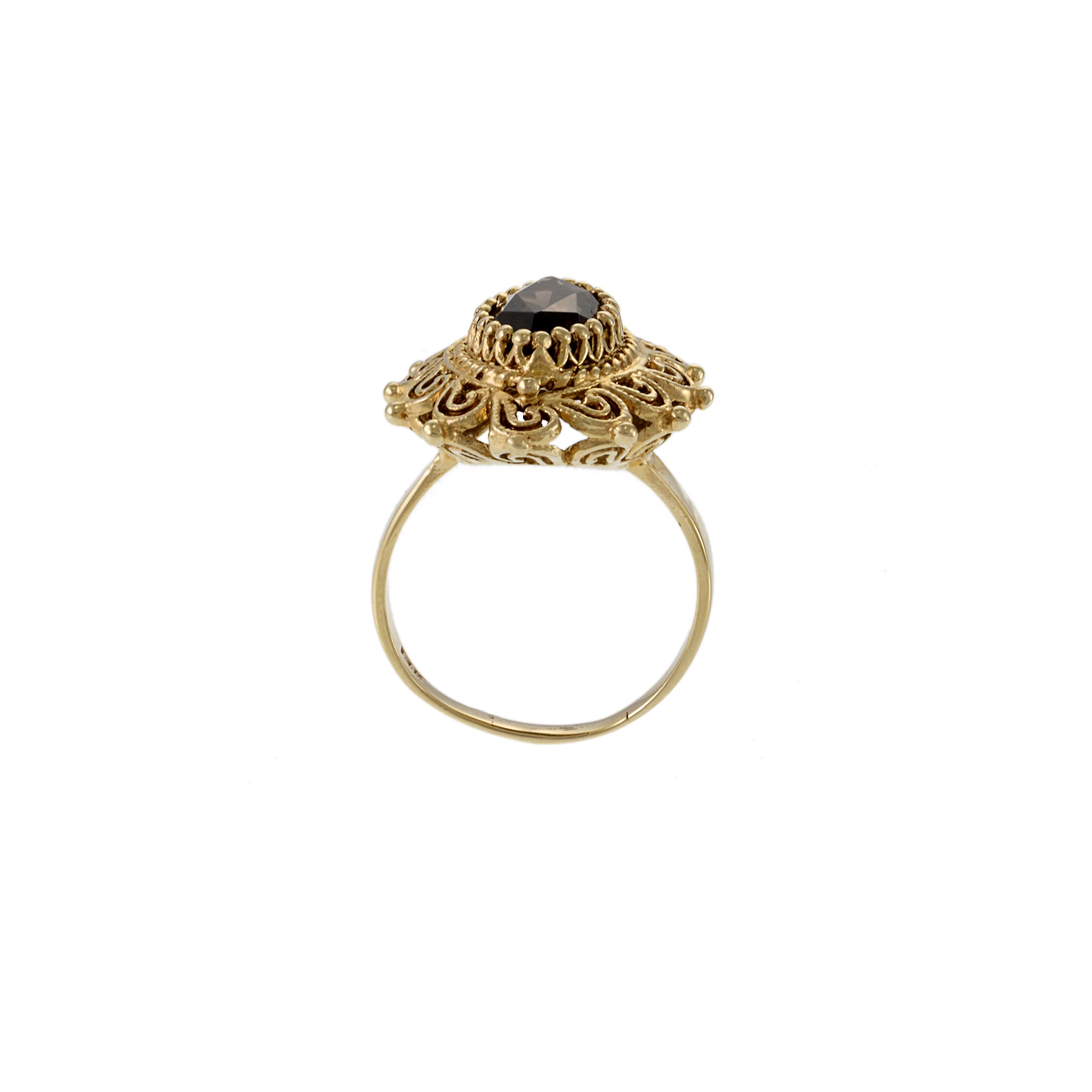 Retro Era 14KT Yellow Gold Smokey Topaz Ring