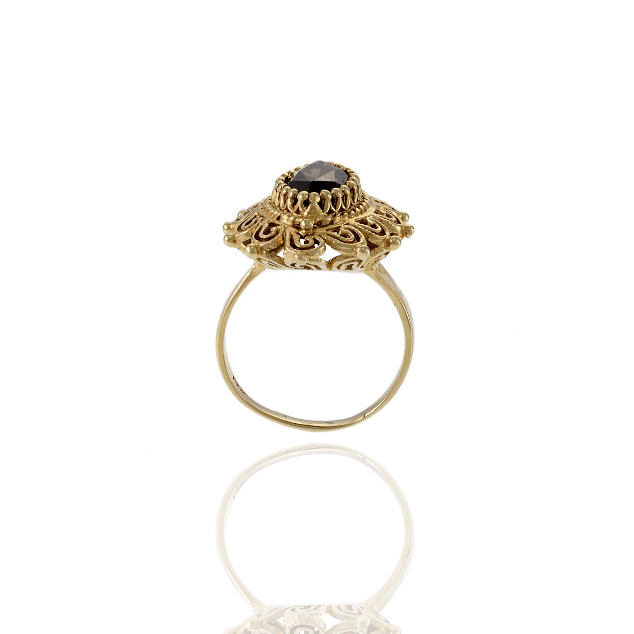 Retro Era 14KT Yellow Gold Smokey Topaz Ring