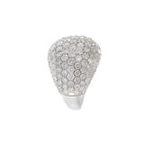 18KT White Gold Pave Diamond Large Dome Ring