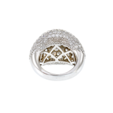 18KT White Gold Pave Diamond Large Dome Ring