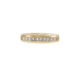 14KT Yellow Gold Princess Cut Diamond Channel Band