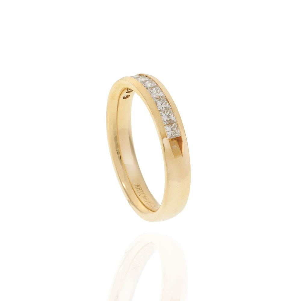 14KT Yellow Gold Princess Cut Diamond Channel Band