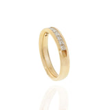 14KT Yellow Gold Princess Cut Diamond Channel Band