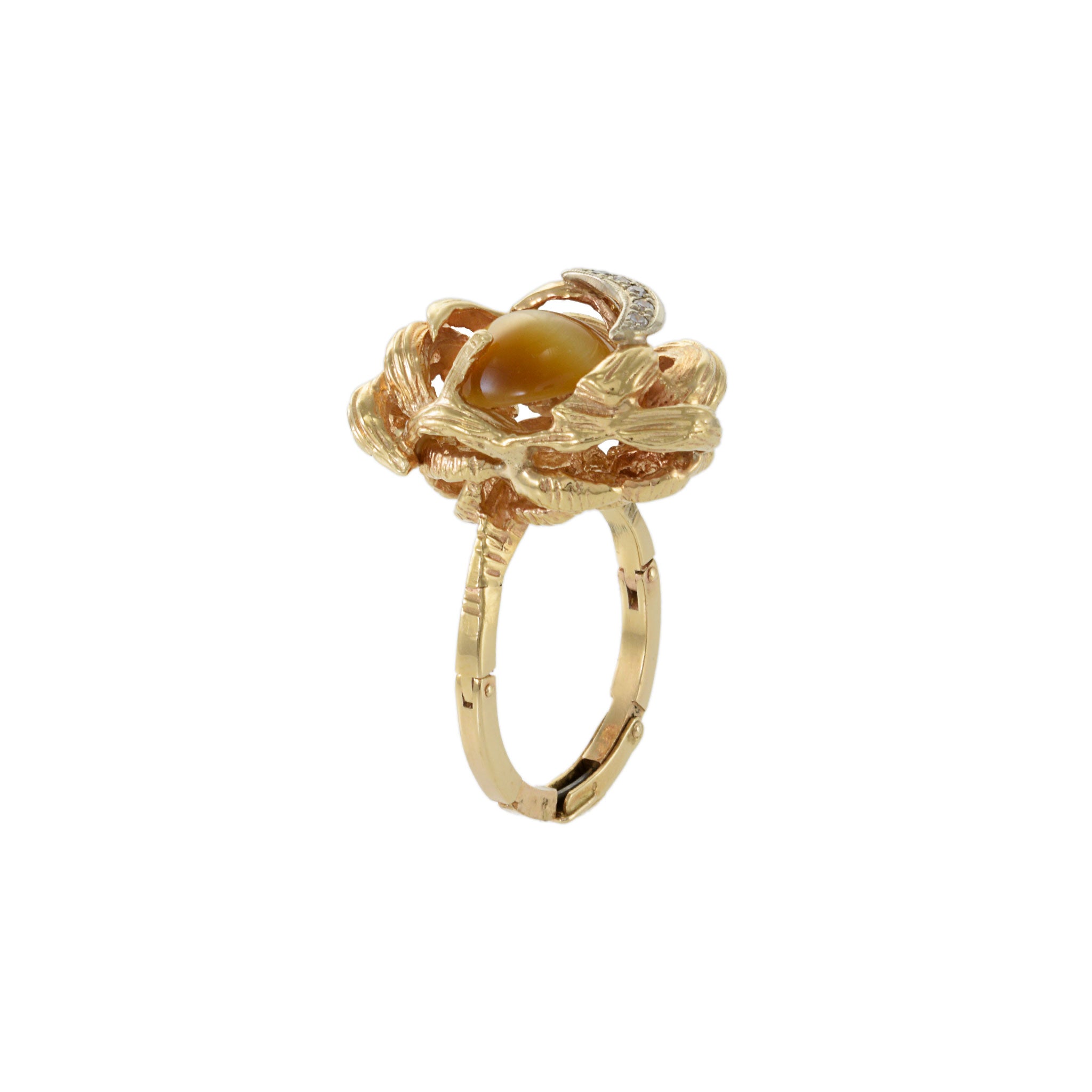 Estate 14KT Yellow Gold Tiger Eye Ring