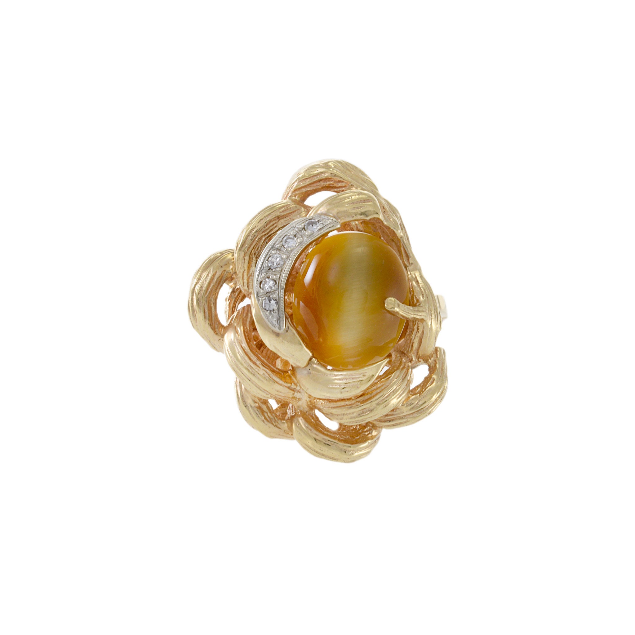 Estate 14KT Yellow Gold Tiger Eye Ring