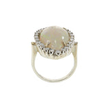 14KT White Gold Opal Diamond Ring