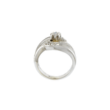 Estate 14KT White Gold Diamond Swirl Ring