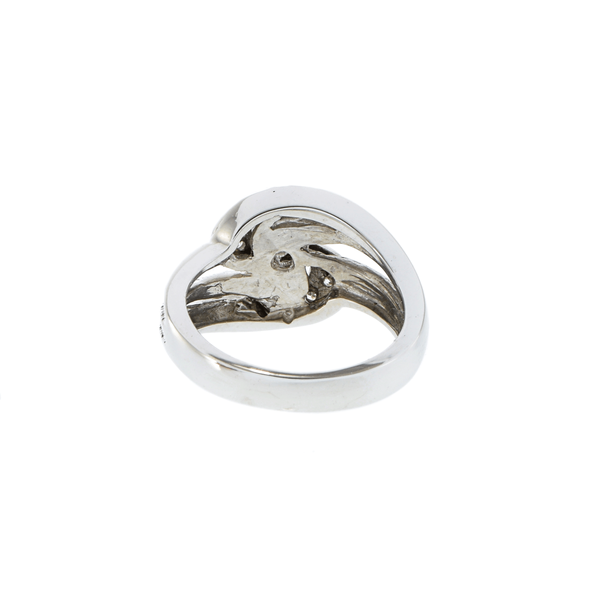 Estate 14KT White Gold Diamond Swirl Ring