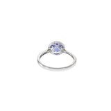 14KT White Gold Oval Tanzanite And Diamond Halo Ring