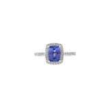 14KT White Gold Tanzanite And Diamond Ring