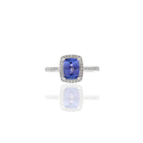 14KT White Gold Tanzanite And Diamond Ring