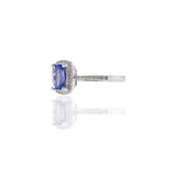 14KT White Gold Tanzanite And Diamond Ring