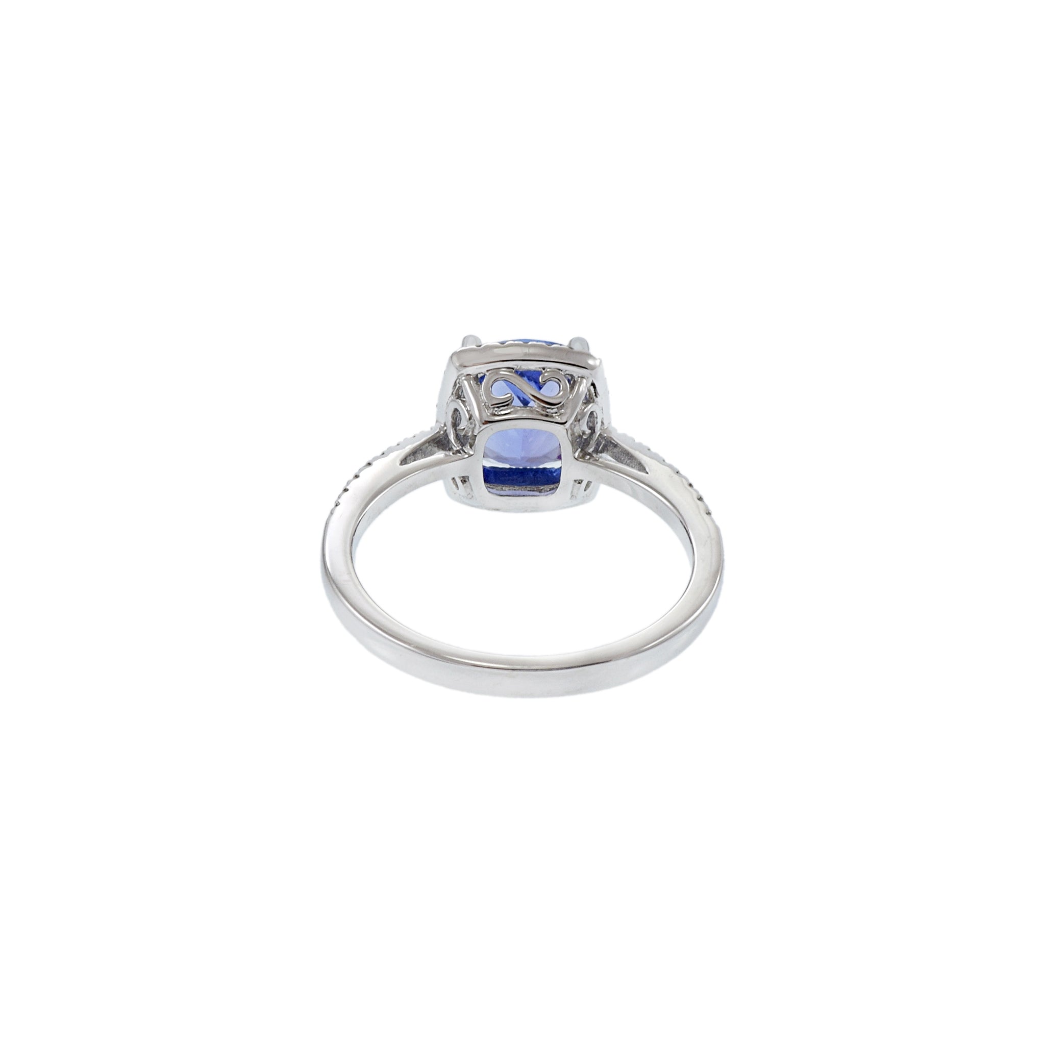 14KT White Gold Tanzanite And Diamond Ring