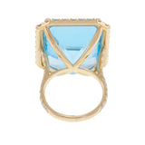 14KT Yellow Gold Blue Topaz & Diamond Ring