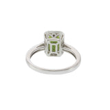 14KT White Gold Green Tourmaline & Diamond Ring