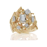 Circa 1970 14KT Yellow Gold Emerald Cut Diamond Ring