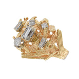 Circa 1970 14KT Yellow Gold Emerald Cut Diamond Ring