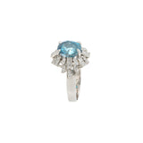 Estate Art Deco Blue Zircon And Diamond Ring