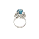 Estate Art Deco Blue Zircon And Diamond Ring