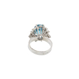 Estate Art Deco Blue Zircon And Diamond Ring