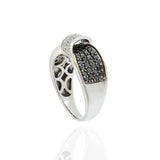 14KT White Gold Black and White Diamond Ring