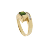 Vintage 1970s Tourmaline and Diamond Split Ring