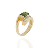 Vintage 1970s Tourmaline and Diamond Split Ring