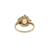 14KT Yellow Gold Orange Topaz And Diamond Ring