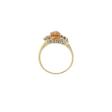 14KT Yellow Gold Orange Topaz And Diamond Ring