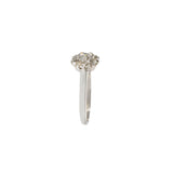 14KT White Gold Art Deco Diamond Cluster Ring