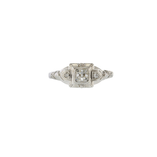 14KT White Gold Edwardian Era Diamond Ring