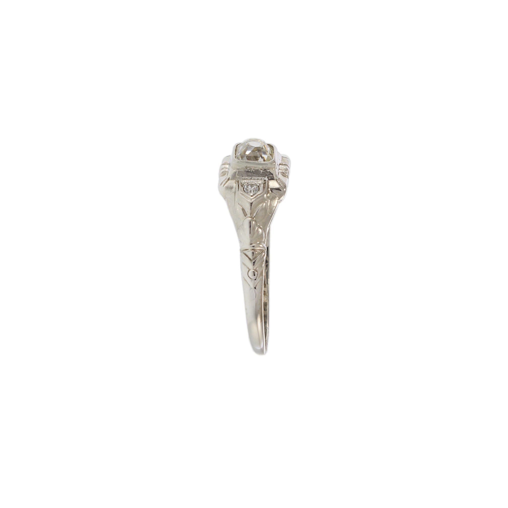 14KT White Gold Edwardian Era Diamond Ring