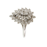 Vintage 14KT White Gold Diamond Cluster Ring